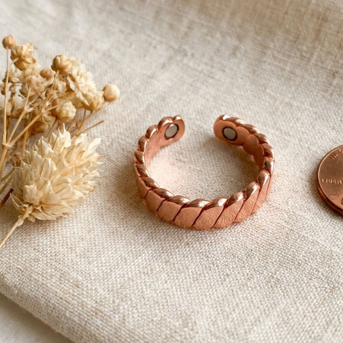 Solid Copper Braided Ring