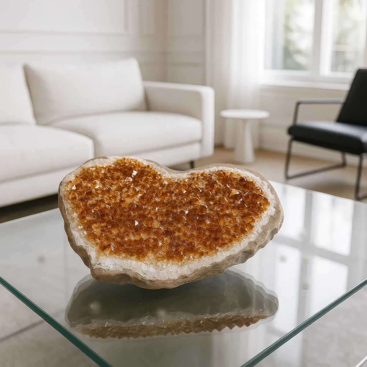 HUGE Citrine Geode Heart • 53.5 lbs