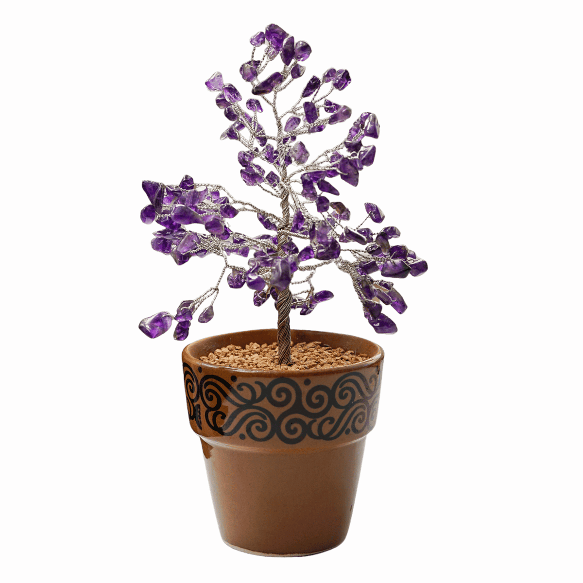 Amethyst Gem Tree with Triple Moon Pot