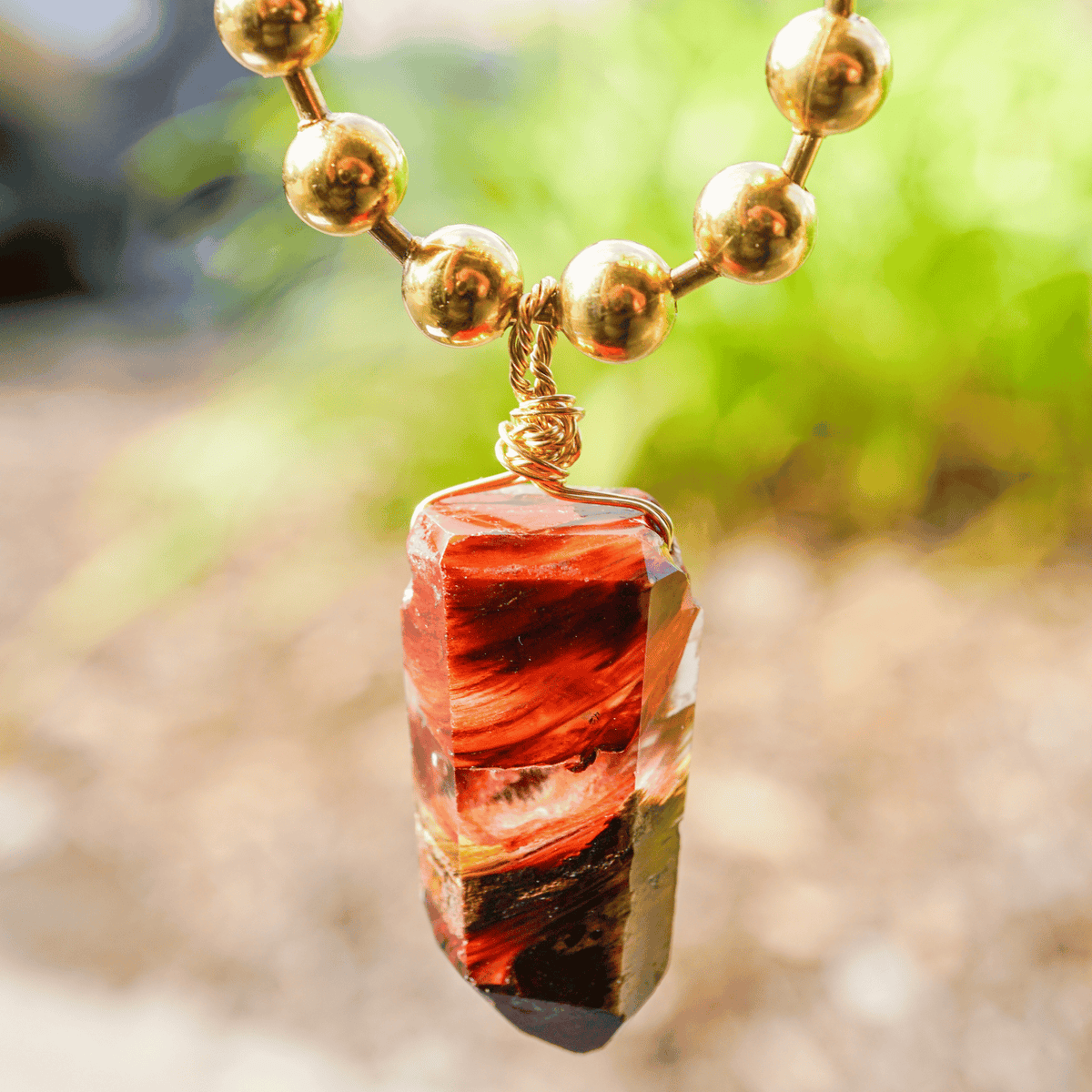 Angel Phantom Quartz Ball Chain Necklace