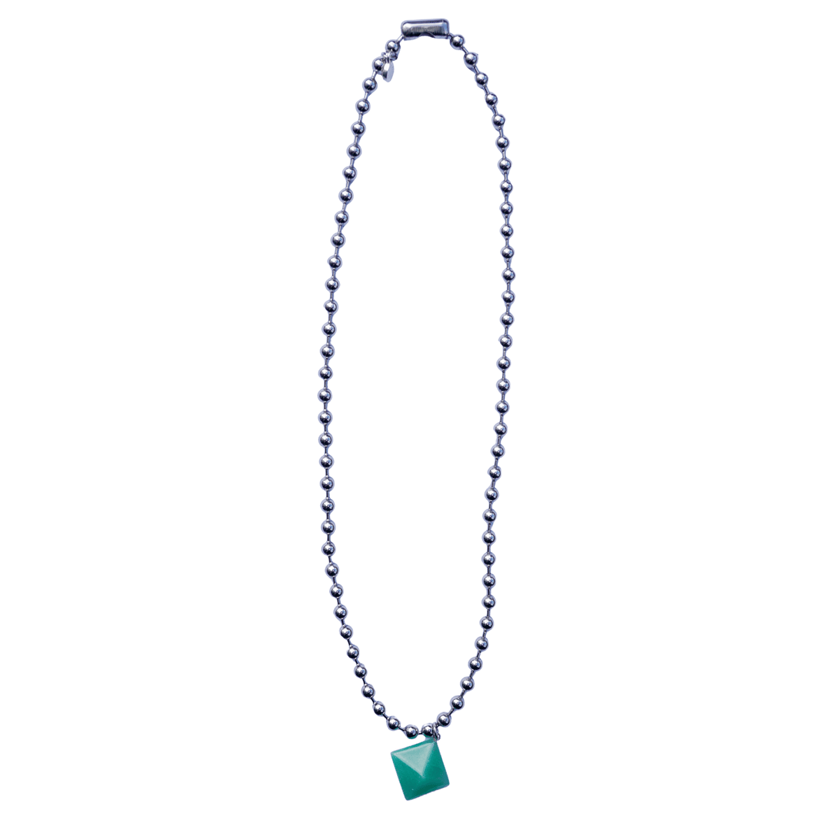 Aventurine Pyramid Ball Chain Necklace