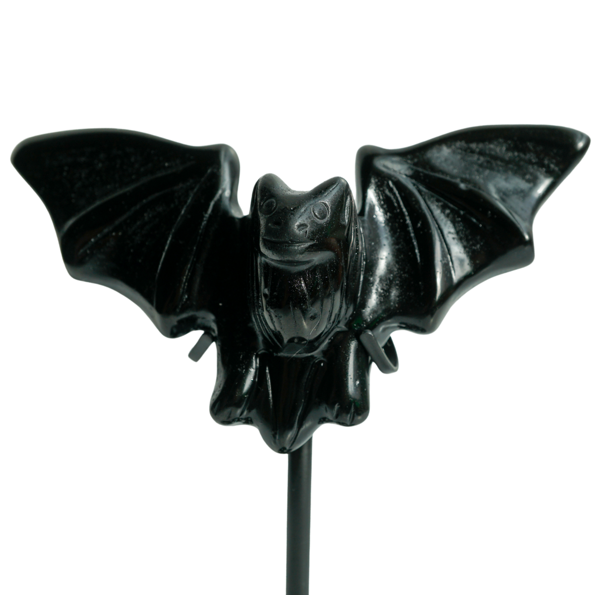 Black Obsidian Bat on Stand