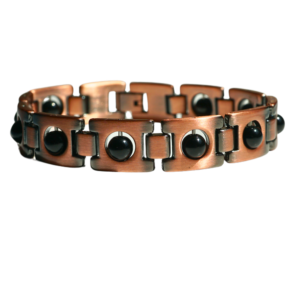 Black Obsidian Copper Link Bracelet