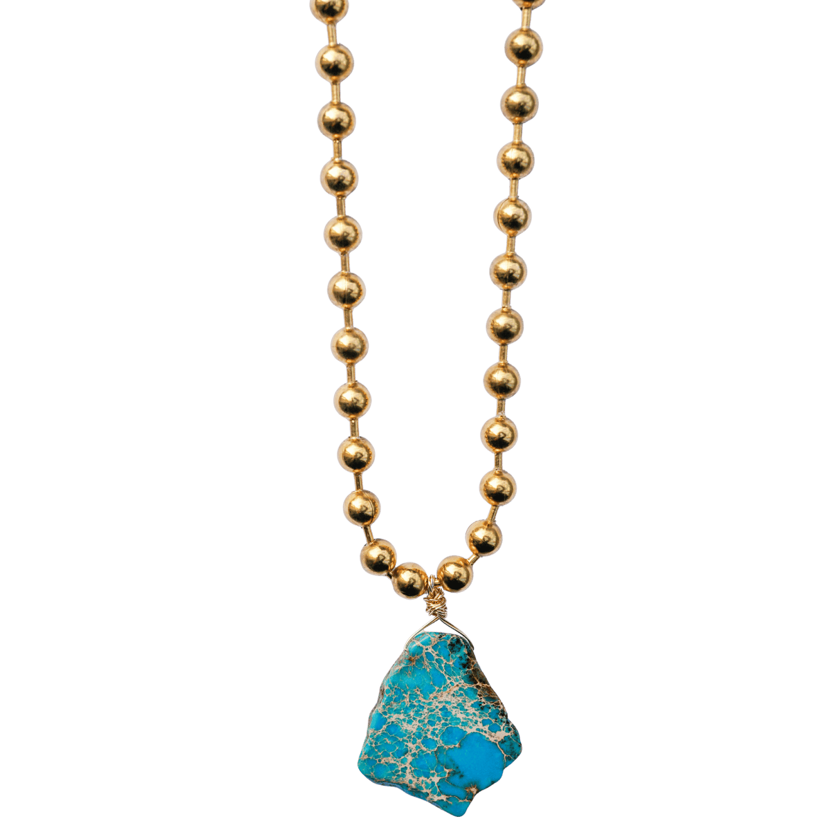 Blue Imperial Jasper Ball Chain Necklace