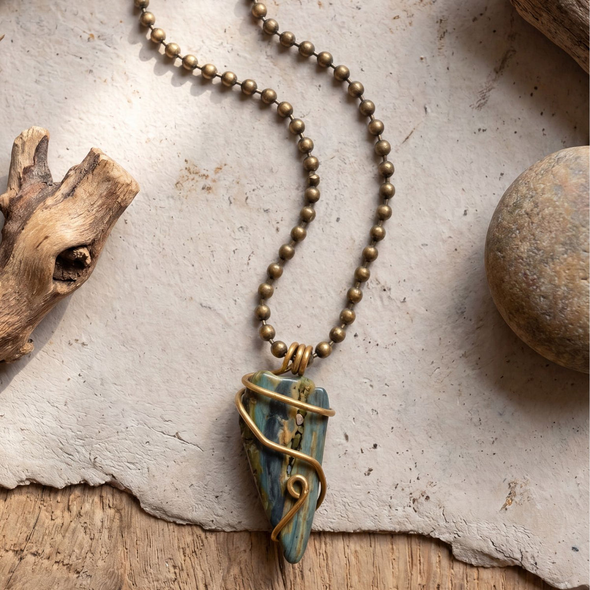 Larsonite Brass Necklace