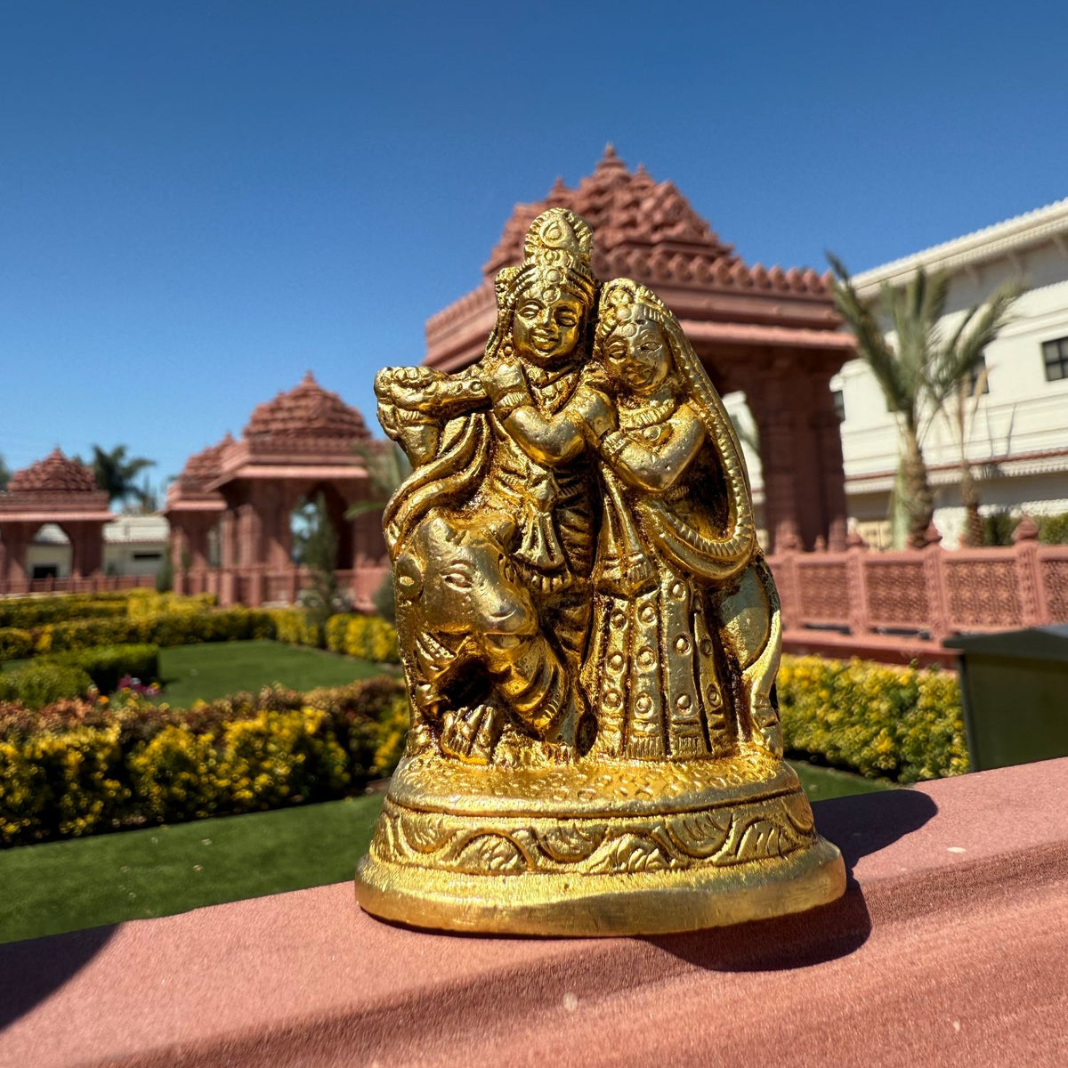 Radha & Krishna Brass Altar Statue
