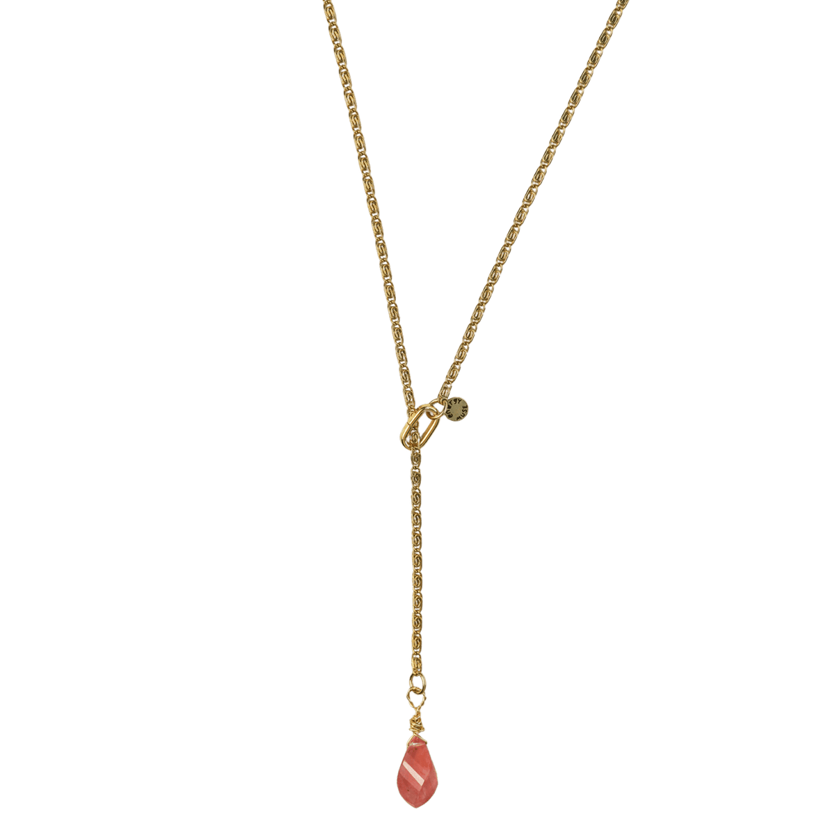 Cherry Quartz Lariat Necklace