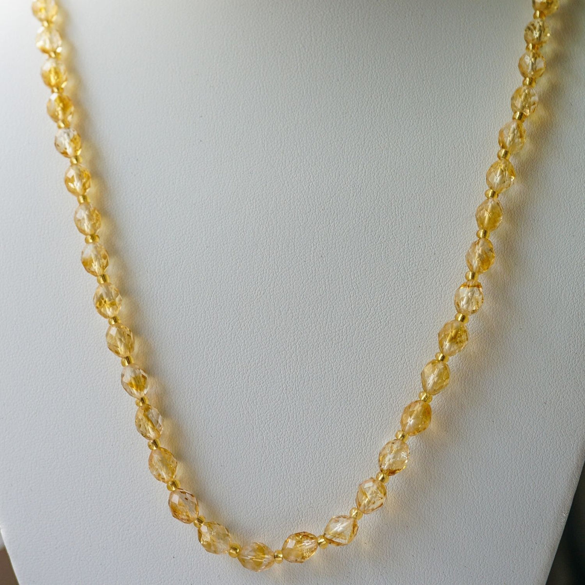 Faceted Citrine Gold Necklace