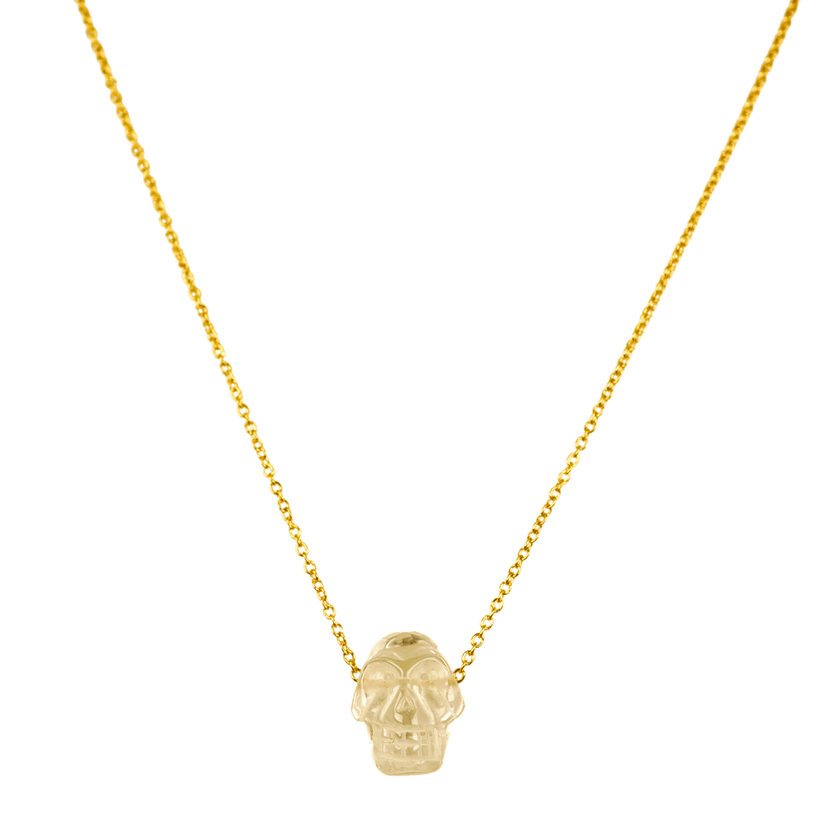 Clear Quartz Skull Necklace