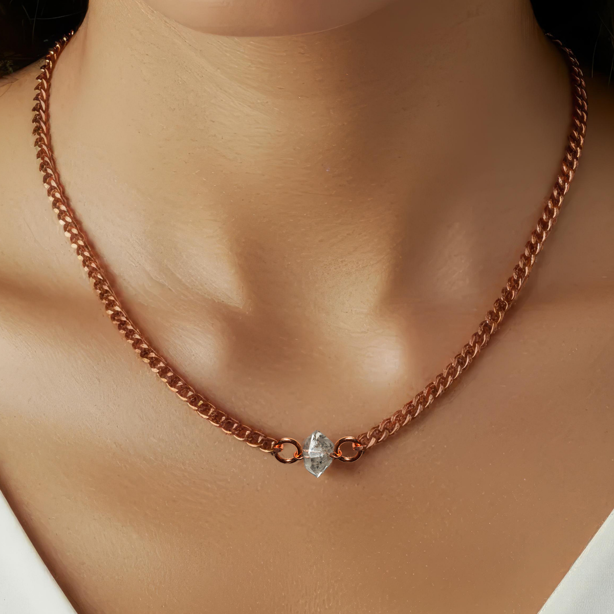 Herkimer Diamond with Copper Necklace