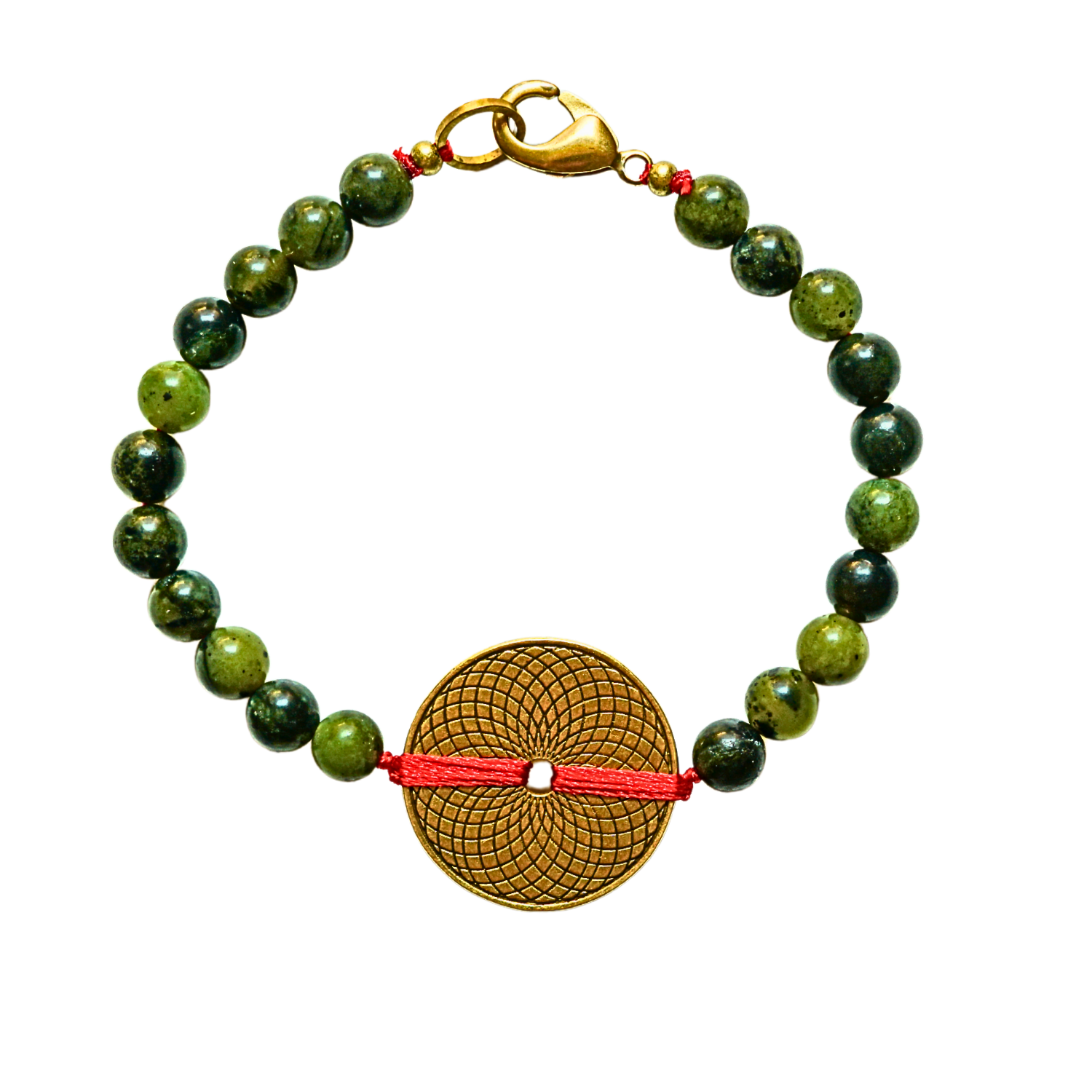 Infinite Prosperity Bracelet | Jade & Gold Torus | Energy Muse