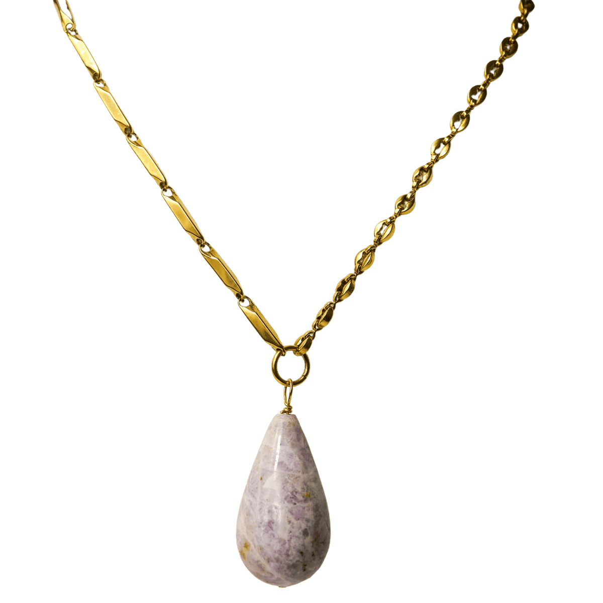 Lepidolite Teardrop One-of-a-kind Necklace