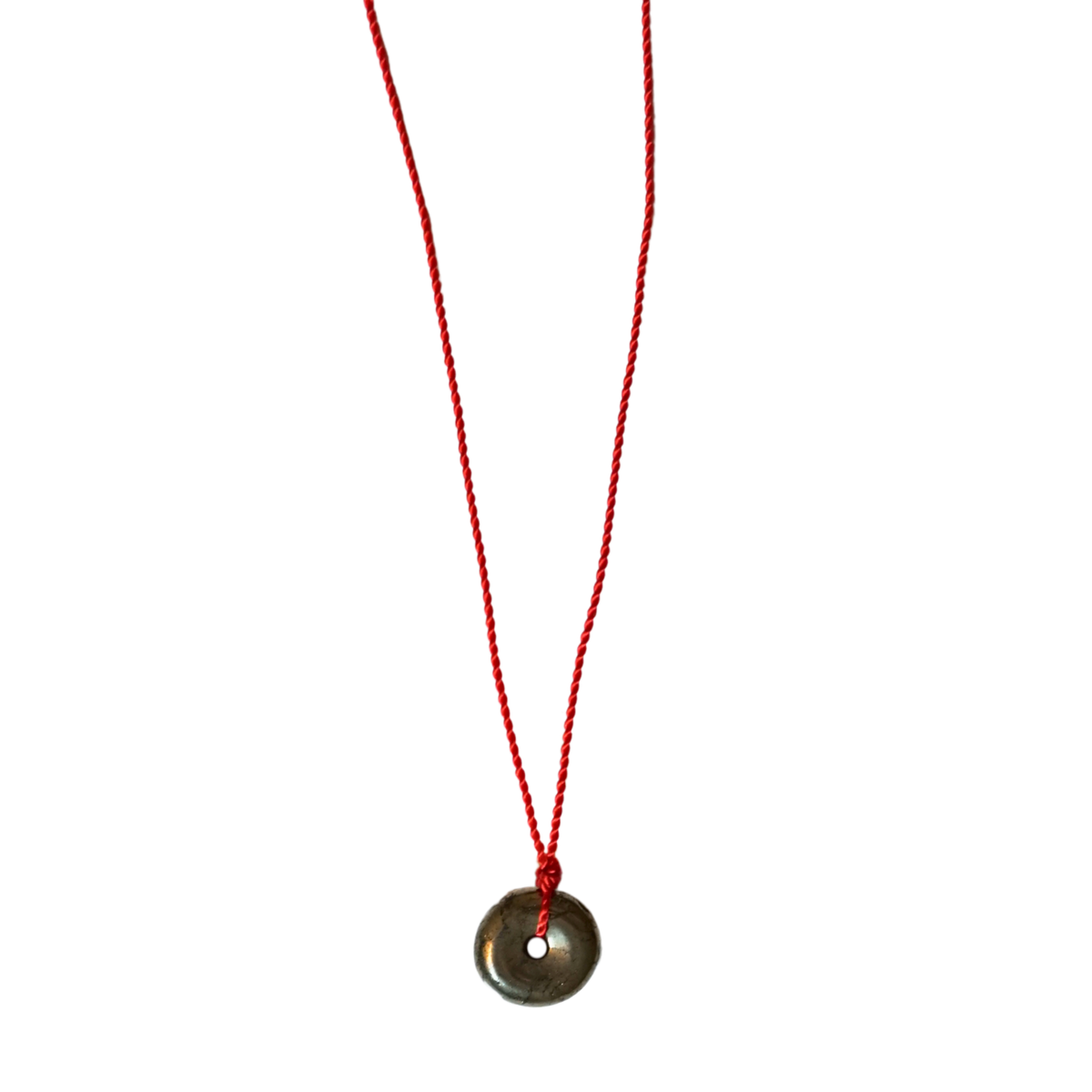 Pyrite Donut Necklace with Red Activation String