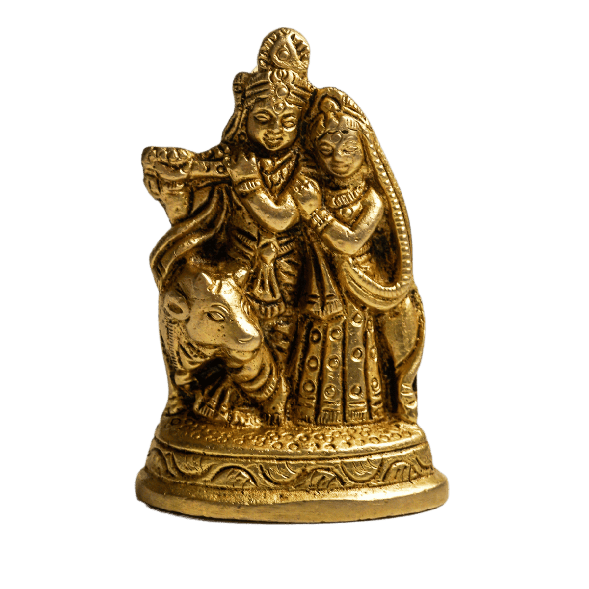 Radha & Krishna Brass Altar Statue