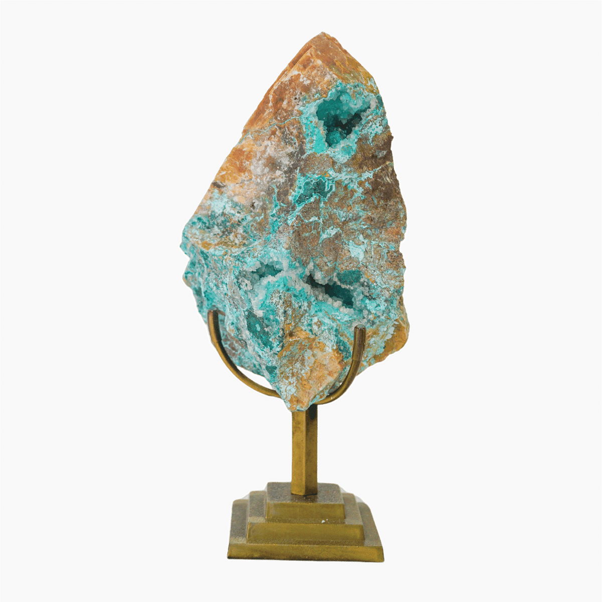Raw Chrysocolla Crystal on Stand