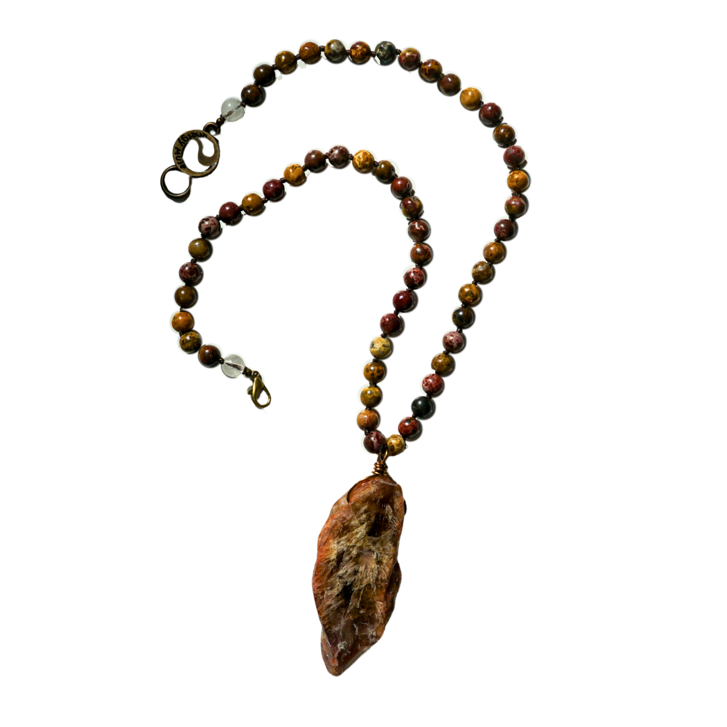 ネックレス・ペンダント No.7 youphoria necklace brown Seven & Stone Necklace | Super 7 & Pilbara Jasper Crystal Necklace