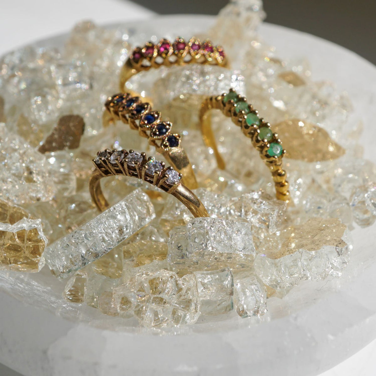 White Sapphire Vintage Italian Ring