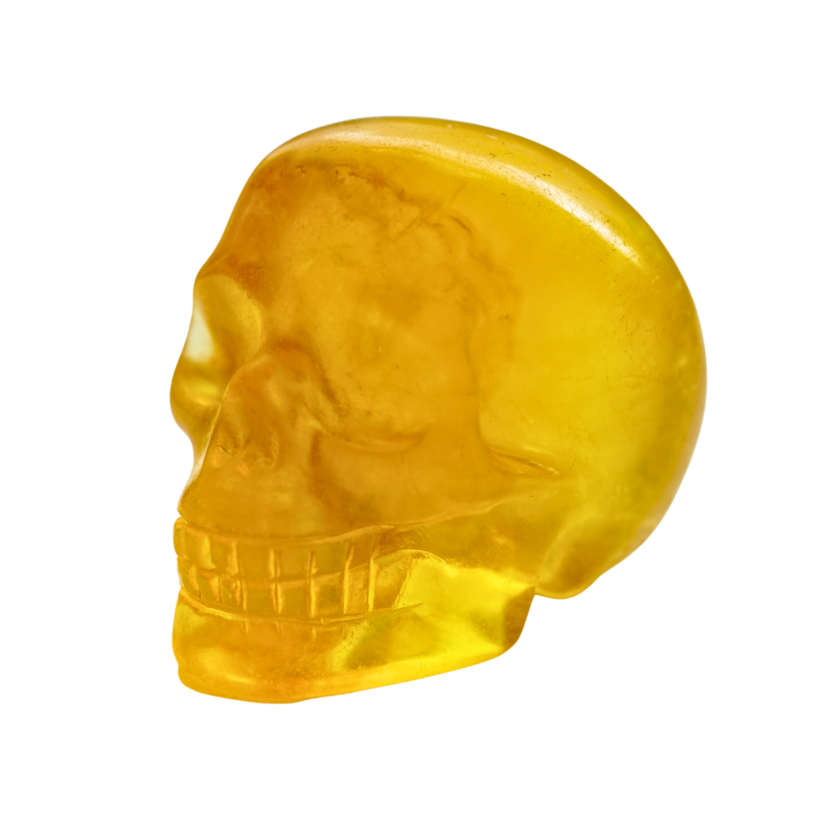 Yellow Fluorite Skull