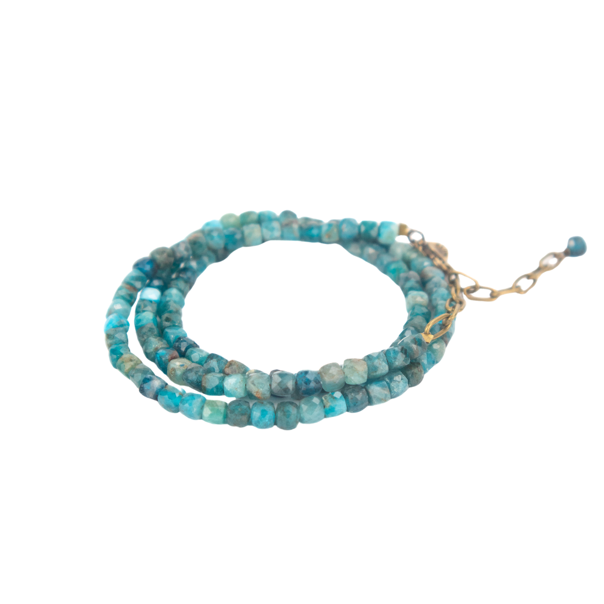 Blue Apatite Cube Convertible Bracelet-Necklace
