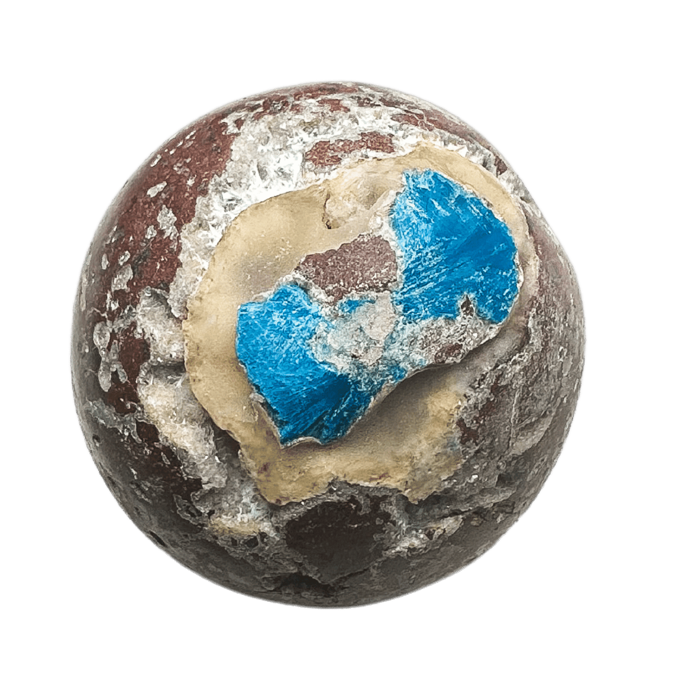 Rare Half-Polished Cavansite Sphere