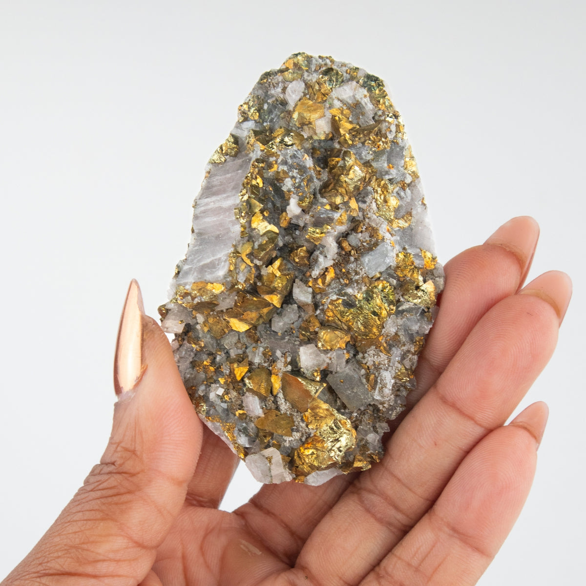 Golden Chalcopyrite with Quartz