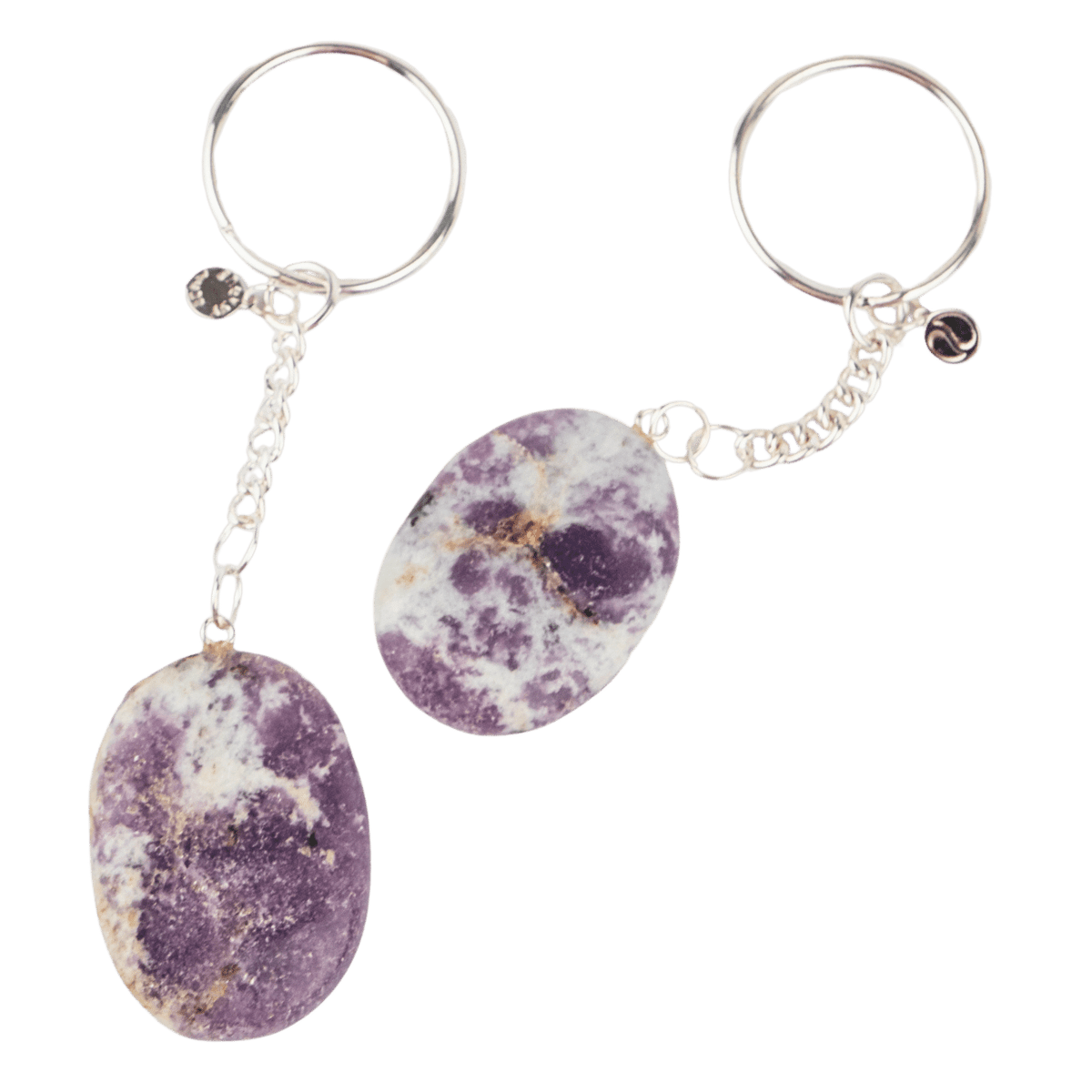 Lepidolite Worry Stone Keychain