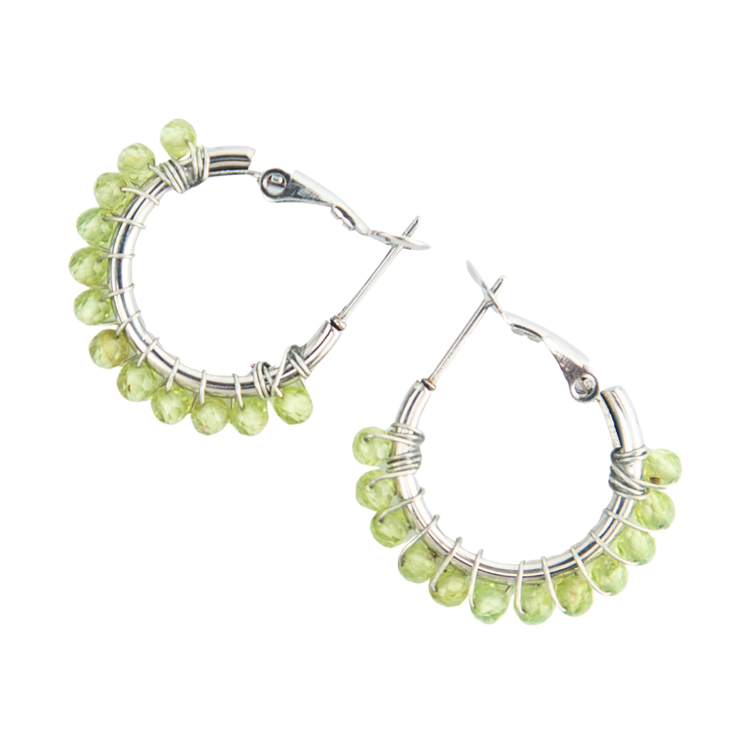 Outlets Hoop earrings with Peridot, Green Idocrase Sahara 99