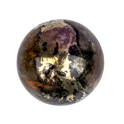 Pyrite and Golden Healer Quartz Sphere