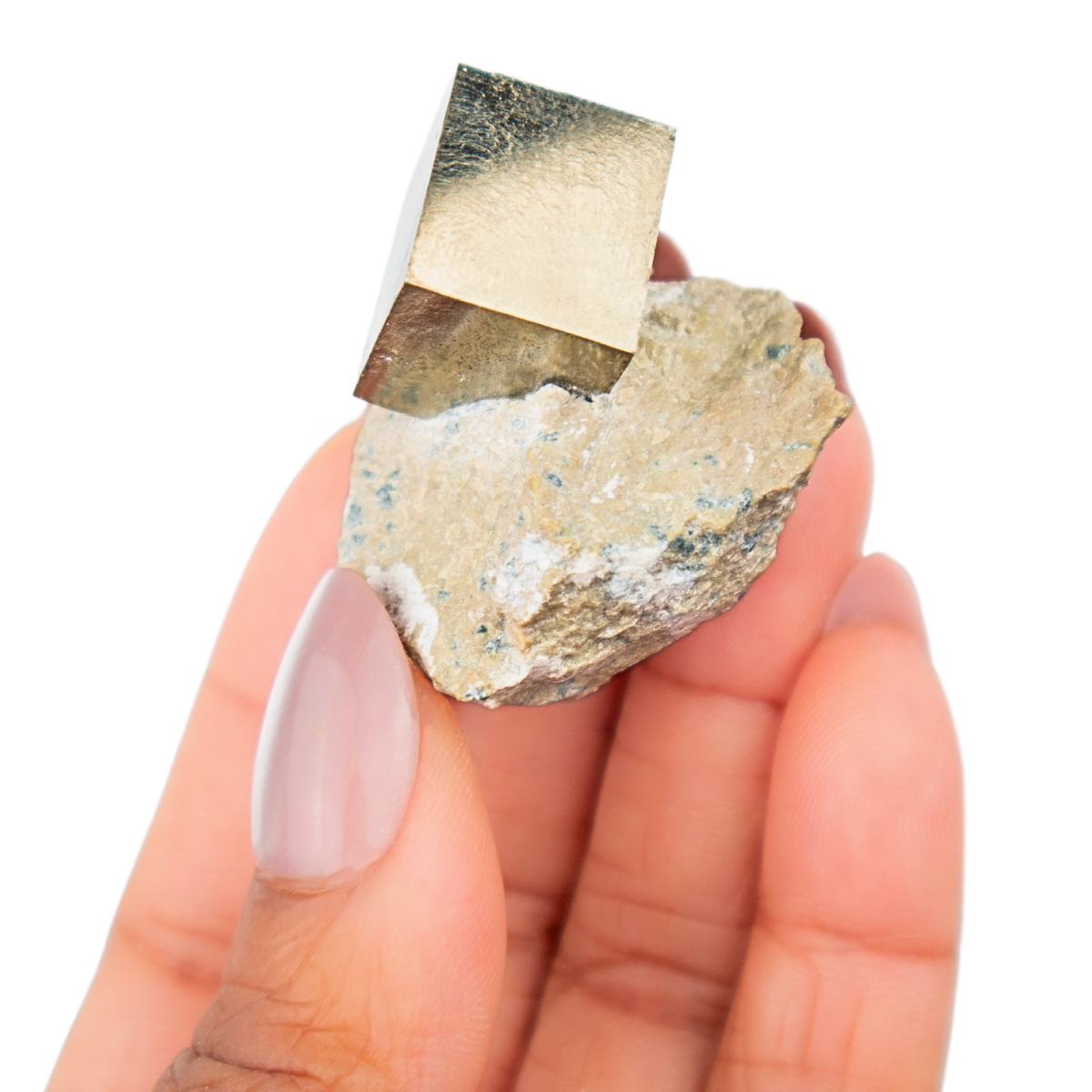 Natural Pyrite Cube in Matrix