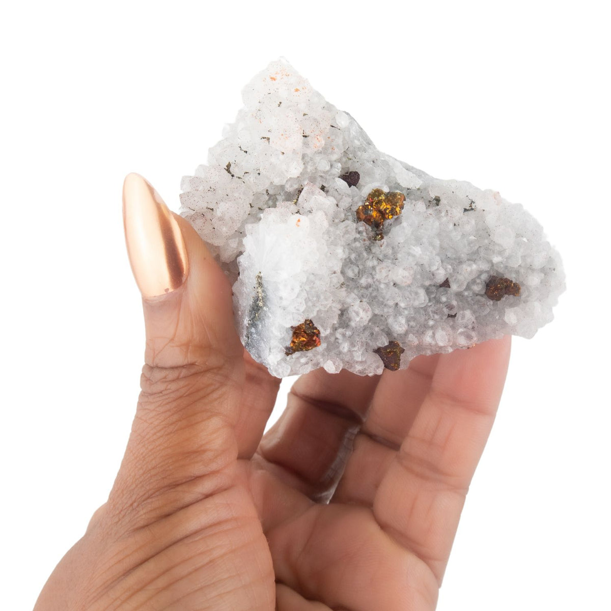 Quartz with Peacock Ore Cluster