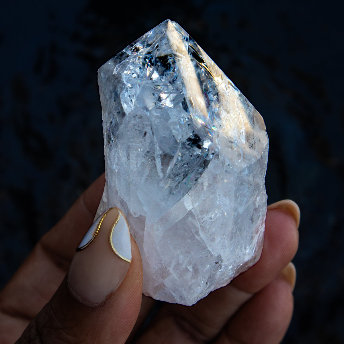 Rainbow "Cracked Quartz" Point