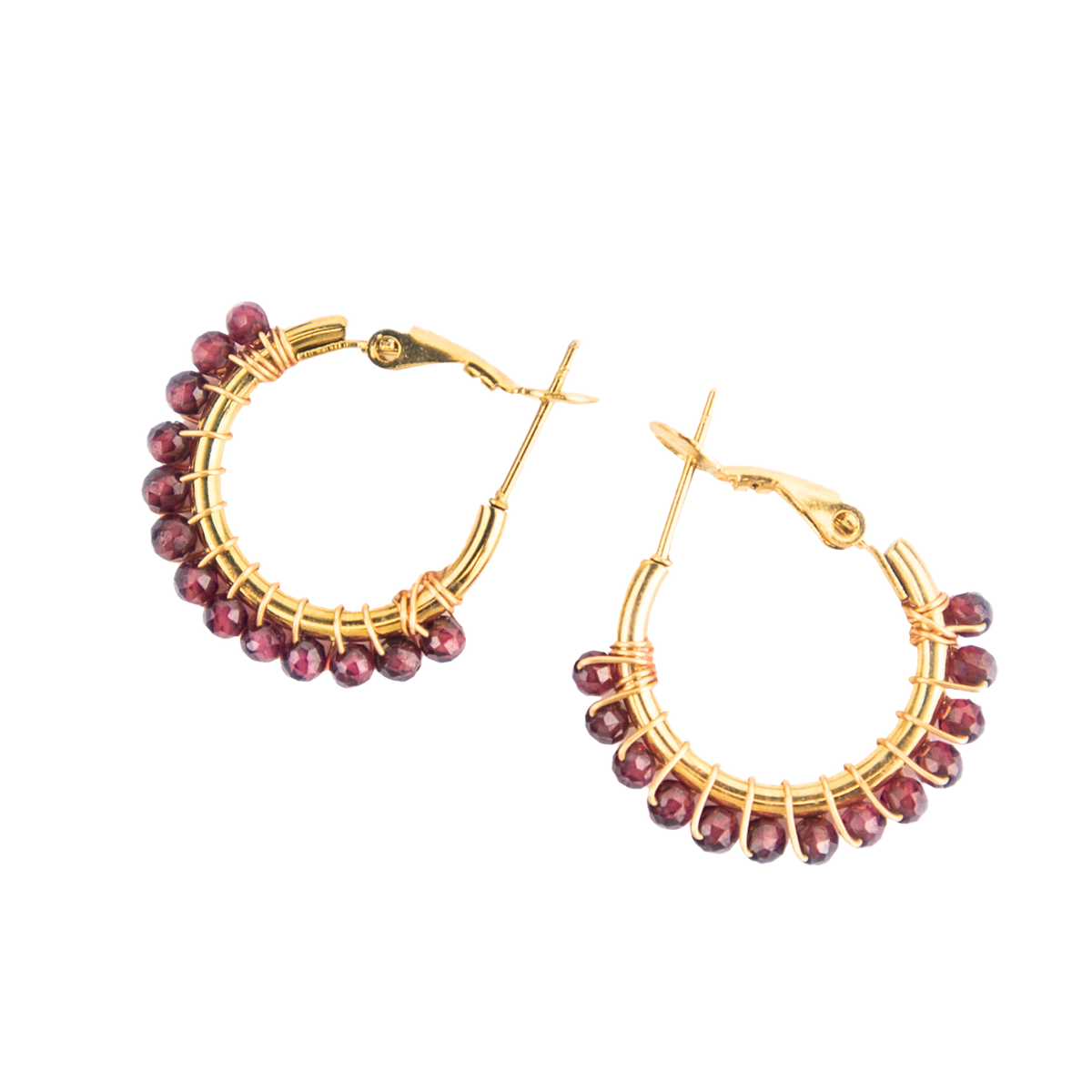 Ruby Crystal Hoop Earrings