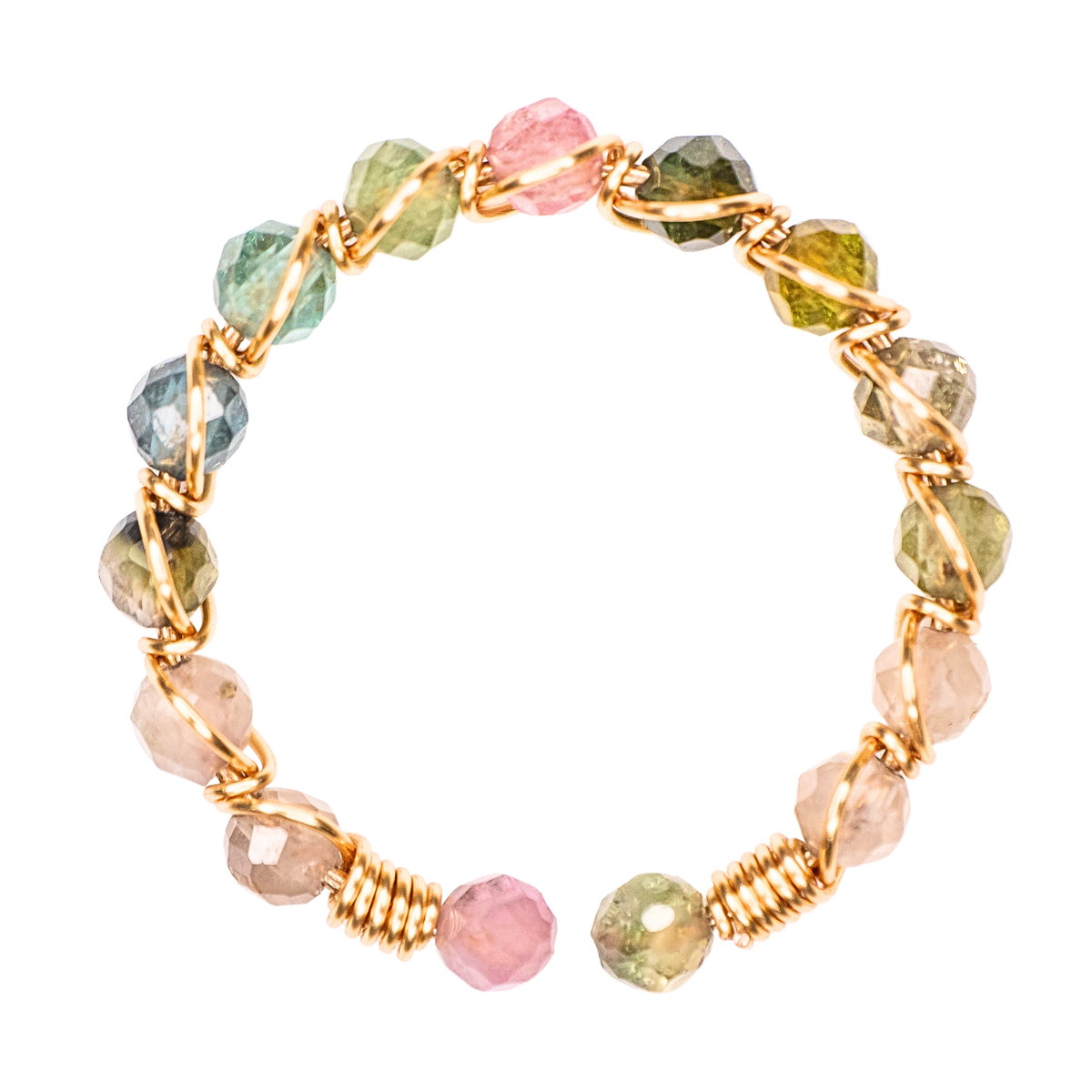 Watermelon Tourmaline Crystal Ring