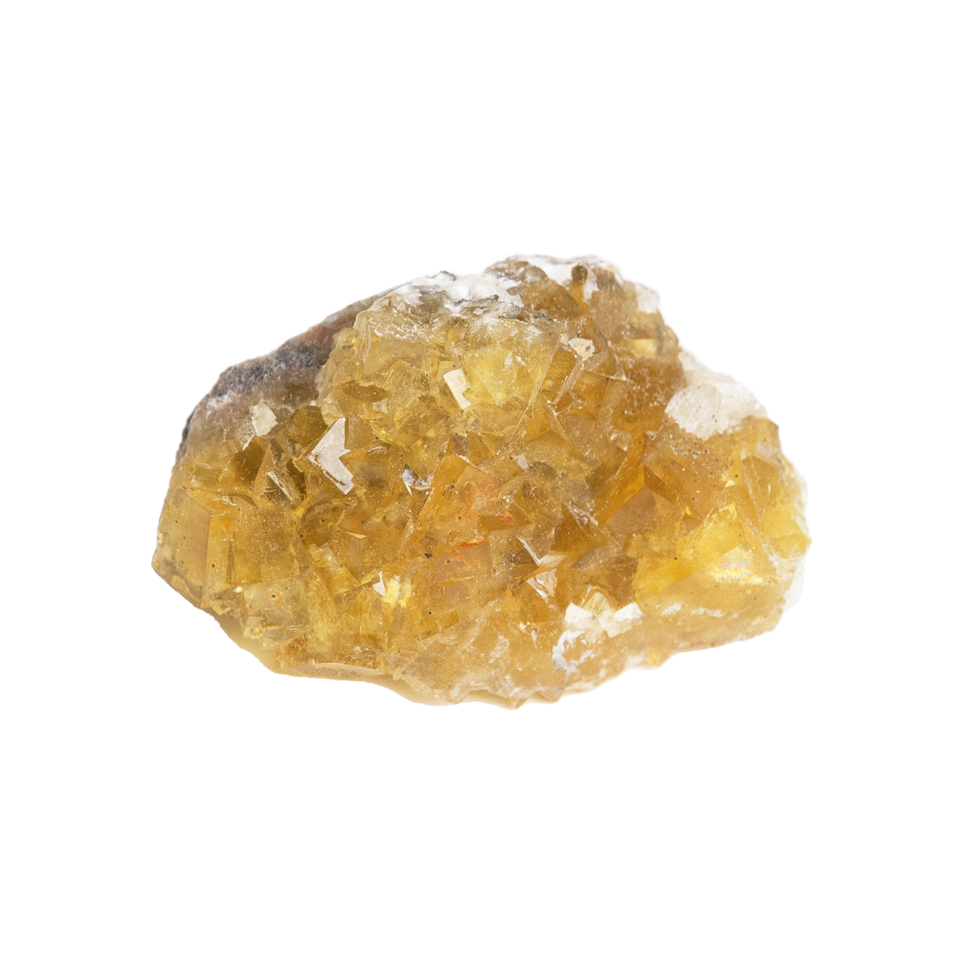 close up product view of genuine yellow fluorite raw crystal cluster by Energy Muse