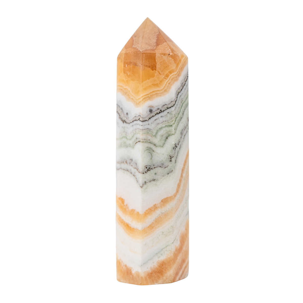 Yellow Banded Calcite Point