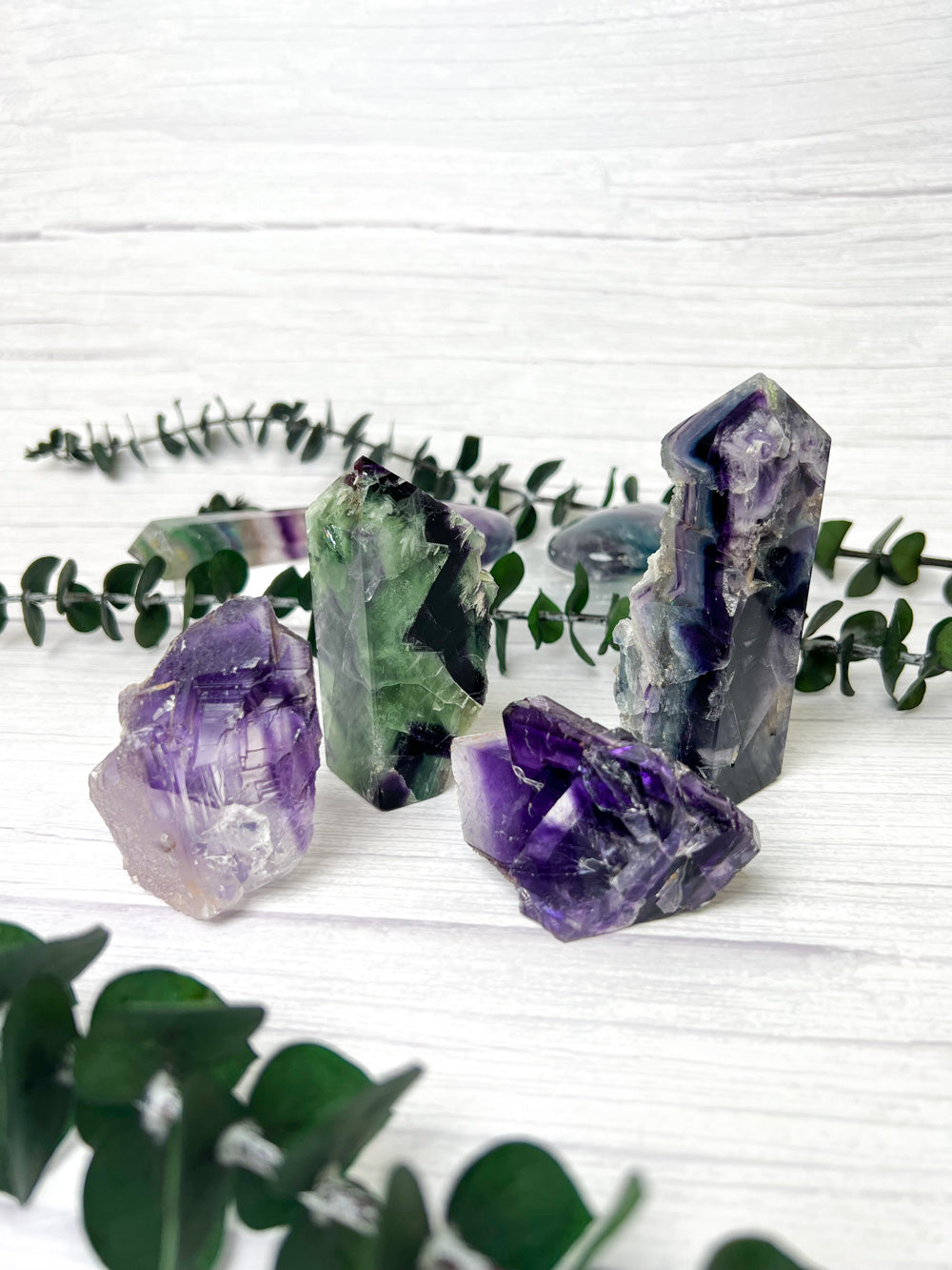 Fluorite Half-Polished Tower