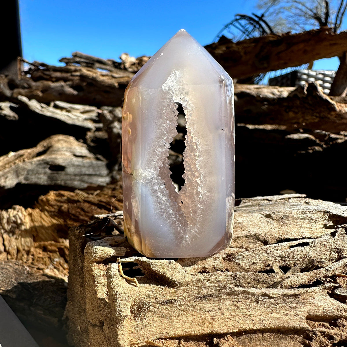 Polished Agate with Druze