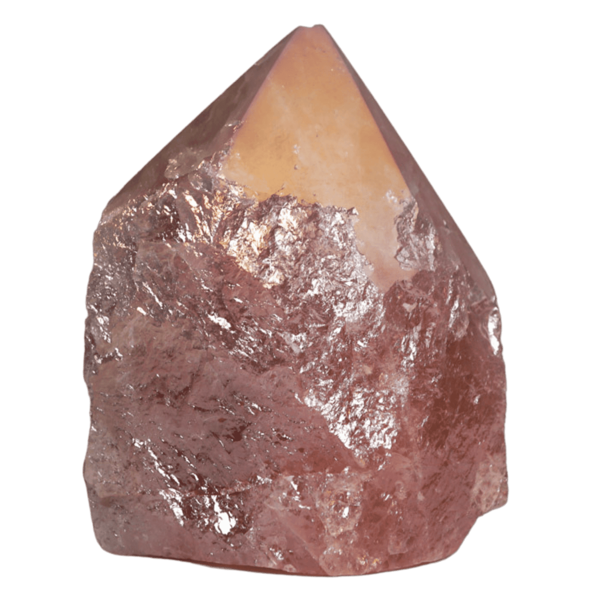 Aura Rose Quartz Half-Polished Point