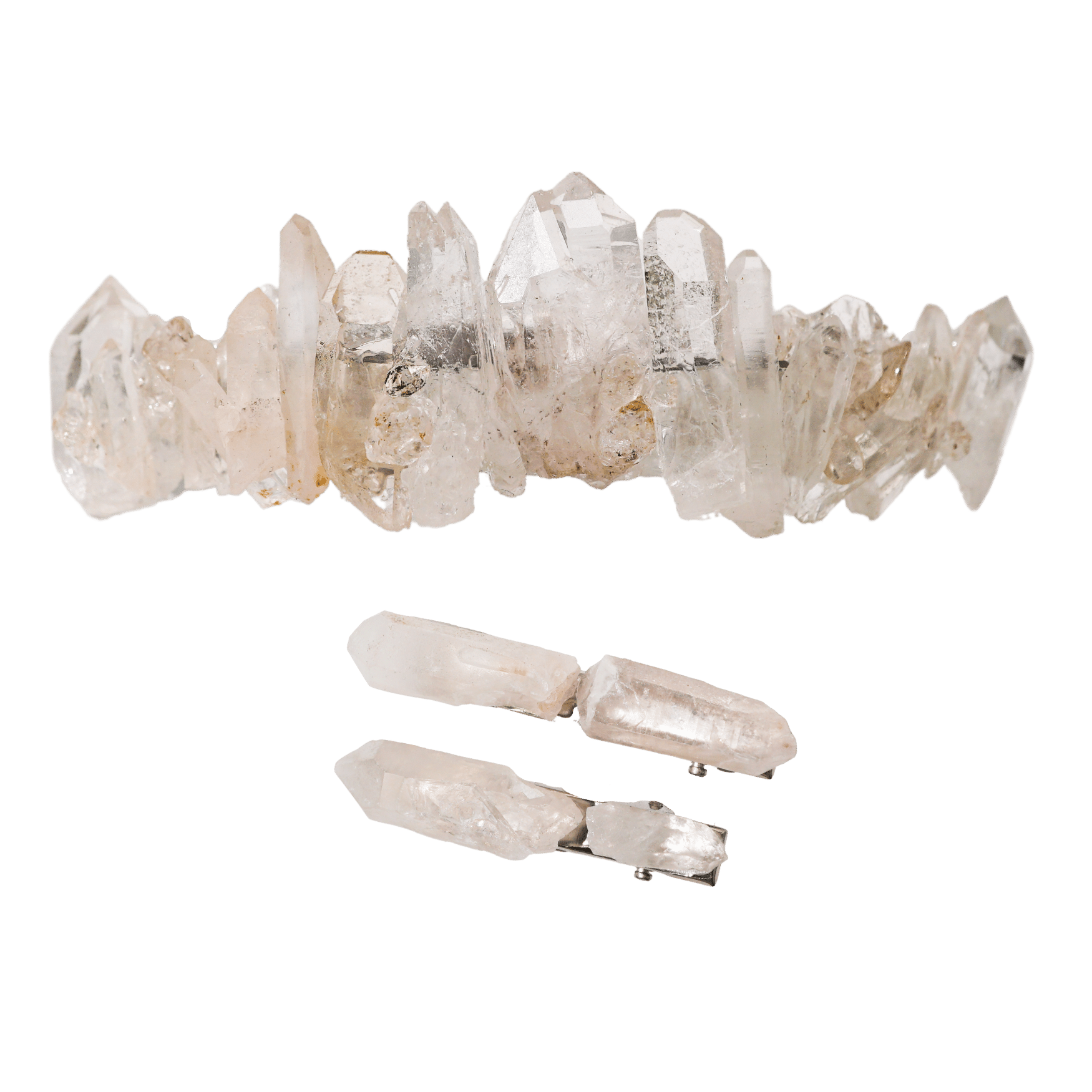 Clear Quartz Crystal Crown + Clip Duo Shop Genuine Crystal Accessories at Energy Muse