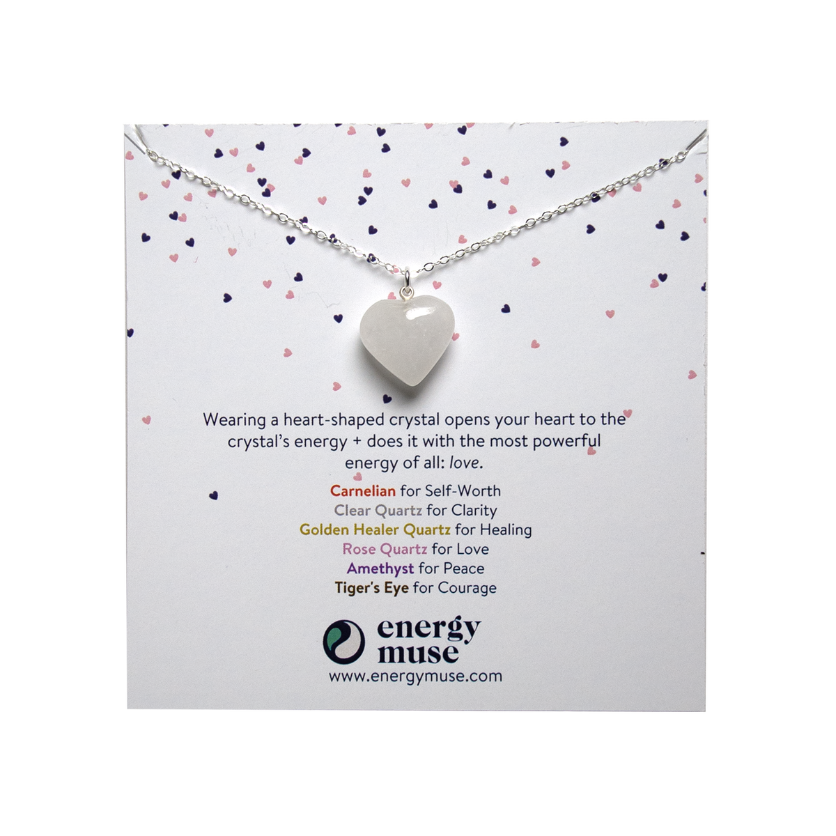 Clear Quartz Heart Pendant Necklace