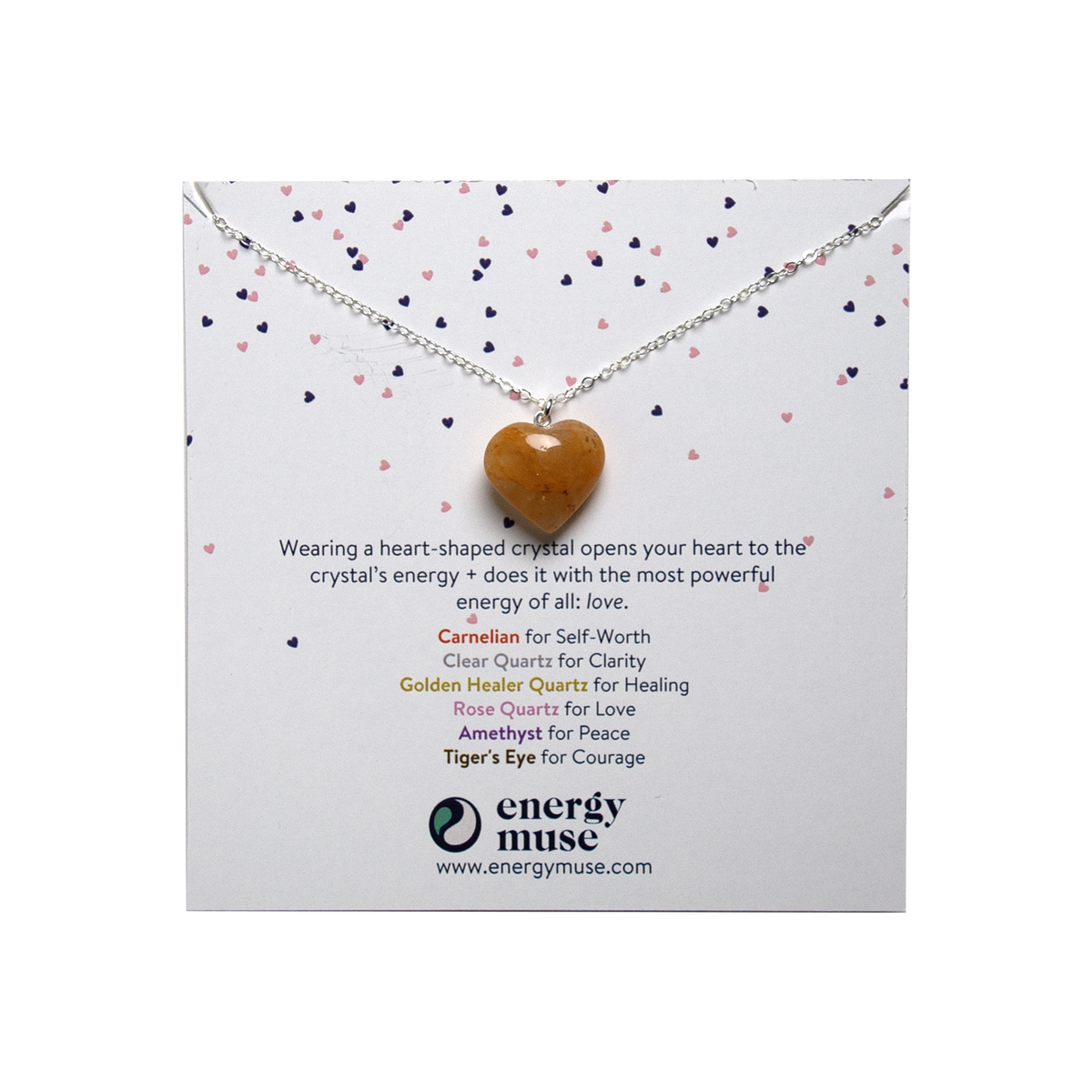 Golden Healer Heart Pendant Necklace