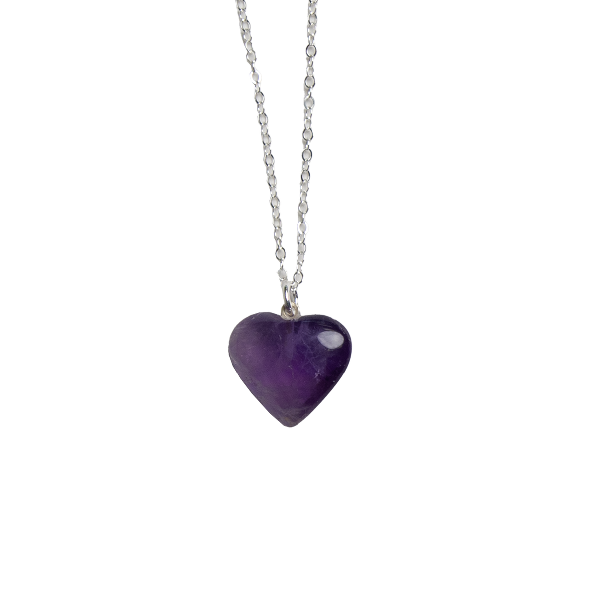 Amethyst Heart Pendant Necklace