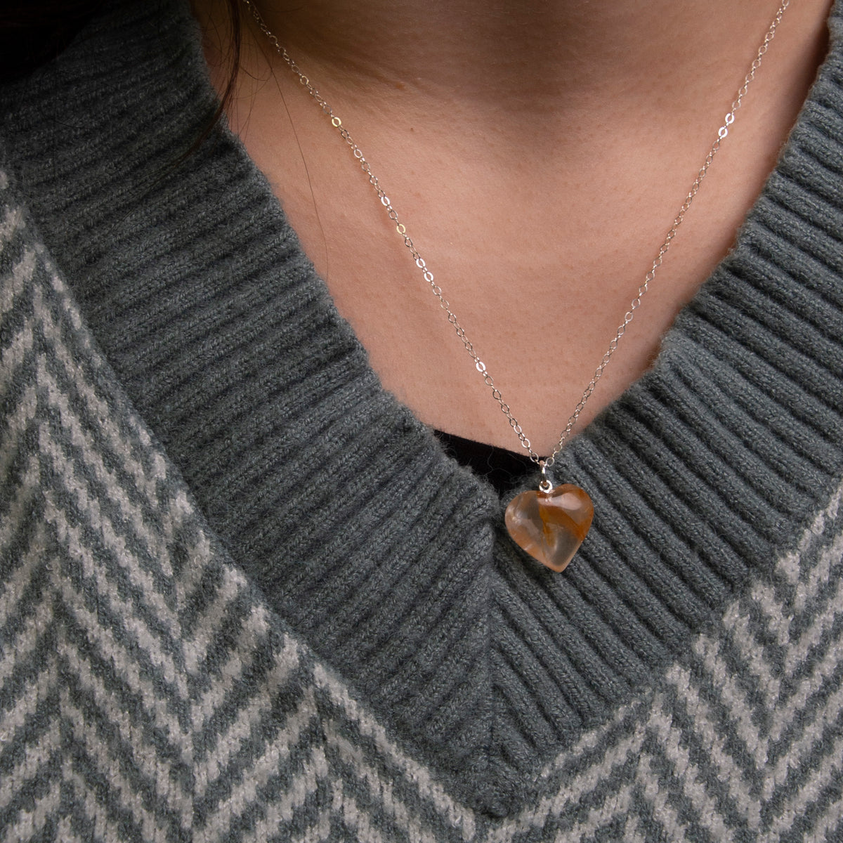 Golden Healer Heart Pendant Necklace