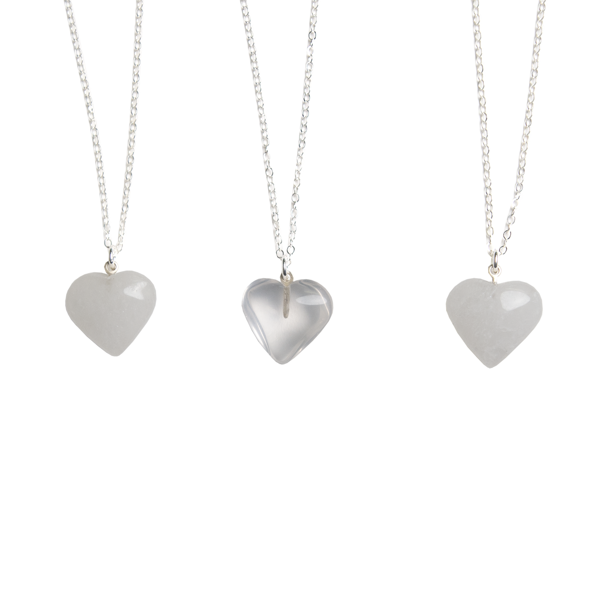 Clear Quartz Heart Pendant Necklace