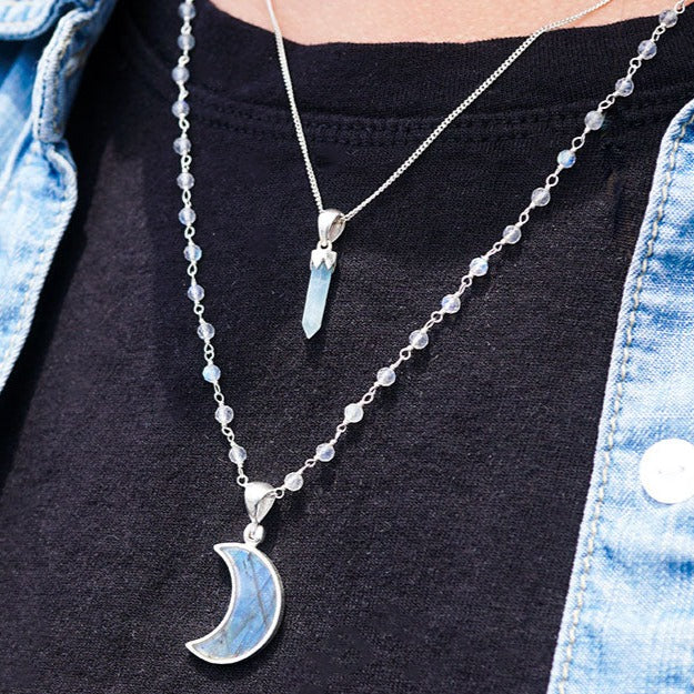 Labradorite Moon Necklace