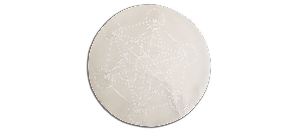 Metatron's Cube Selenite Grid Plate