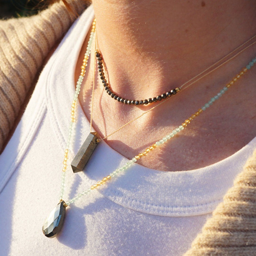 Pyrite Double Point Necklace