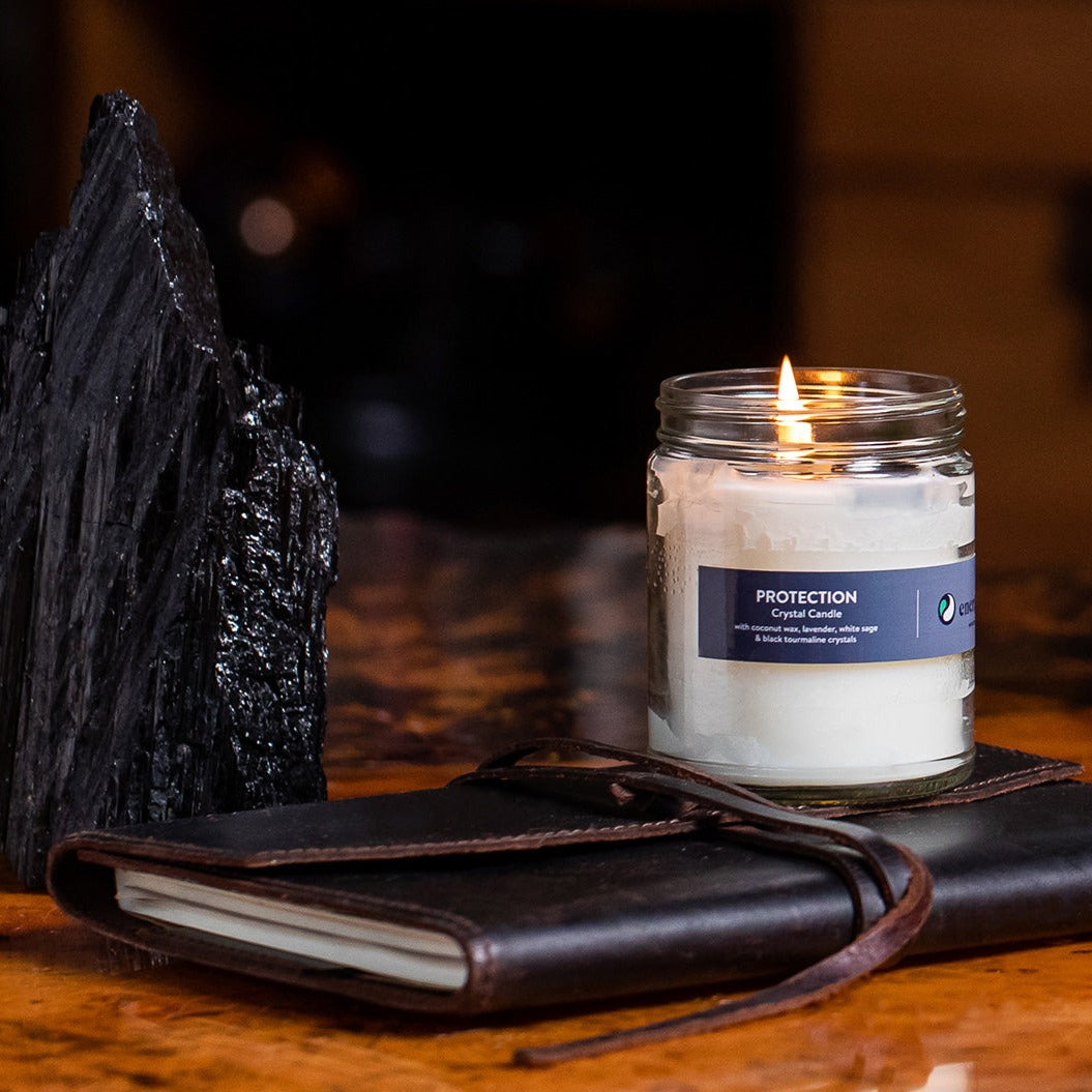 Protection Crystal Candle