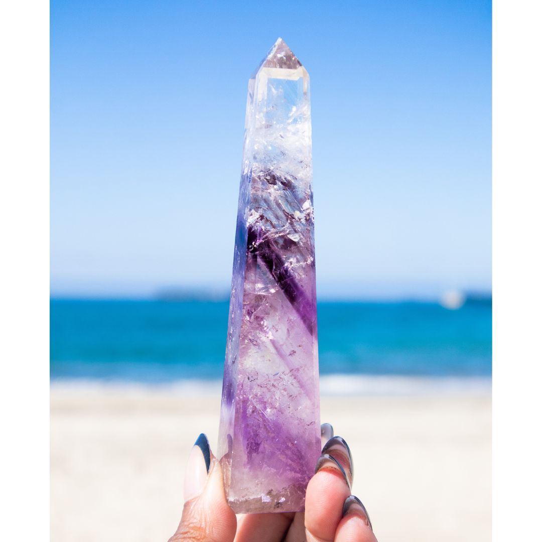 Amethyst Phantom Quartz Obelisk