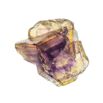 Anhui Yellow Fluorite with Thousand Layer Purple Phantoms